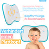 Das SOVERDE Kinder Kissen verhindert durch den Memory Schaumstoff und das ergonomische Design, eine Kopfverformung deines Babys